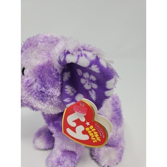 TY BEANIE BABY PURPLE COASTLINE ELEPHANT PLUSH COLLECTIBLE TRUNK UP 2007 W/ TAG - Picture 5 of 12